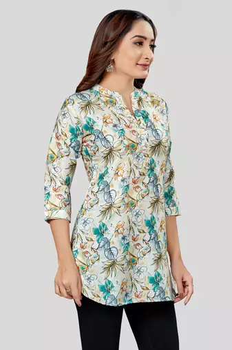  cotton blend printed short kurti