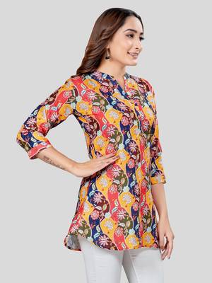  cotton blend printed short kurti 3