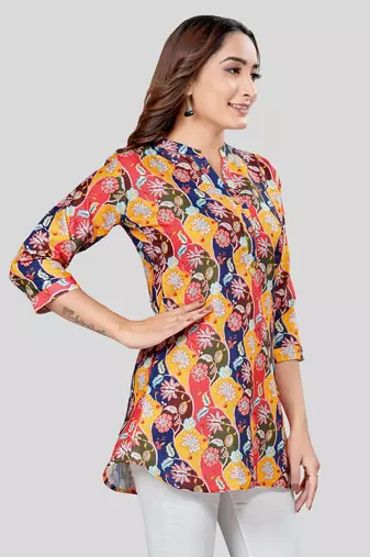  cotton blend printed short kurti