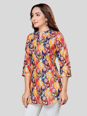  cotton blend printed short kurti 4