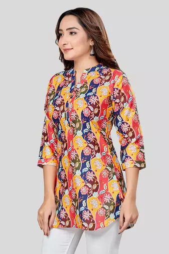  cotton blend printed short kurti