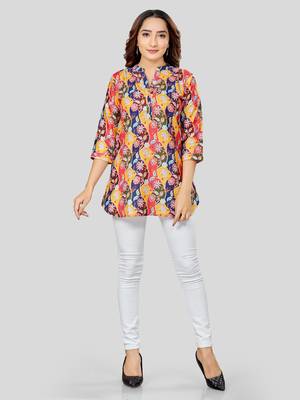  cotton blend printed short kurti 5