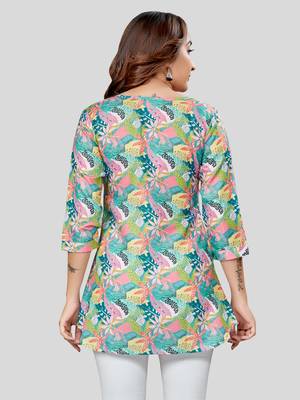  cotton blend printed short kurti 2
