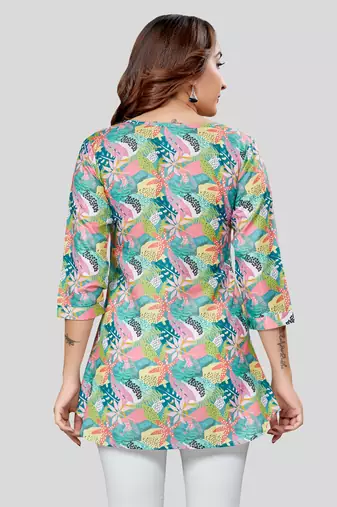  cotton blend printed short kurti