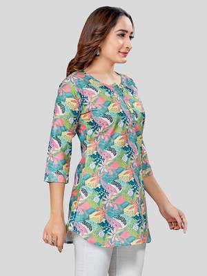  cotton blend printed short kurti 3