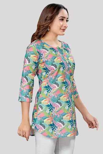  cotton blend printed short kurti