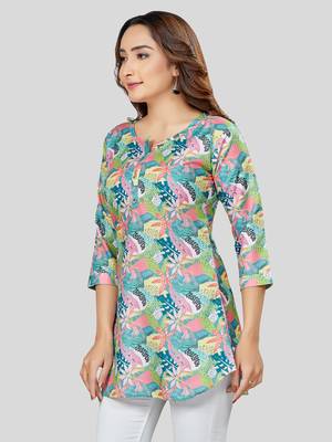  cotton blend printed short kurti 4