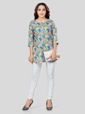  cotton blend printed short kurti 5