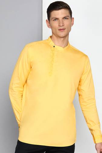 men's mango cotton twill angrakha festive kurta
