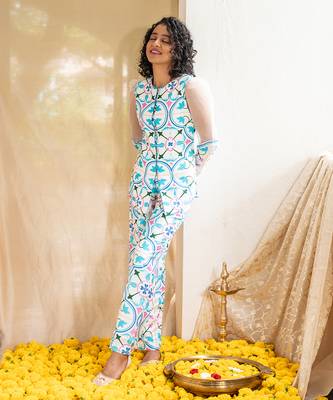 Multicolour printed retro revival co-ord set 2