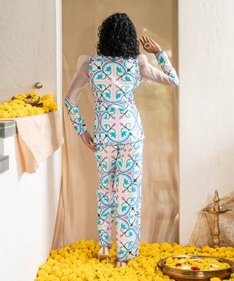 Multicolour printed retro revival co-ord set 3