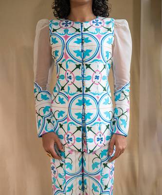 Multicolour printed retro revival co-ord set 5