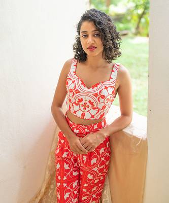 Red printed rhapsody tiles co-ord set 4