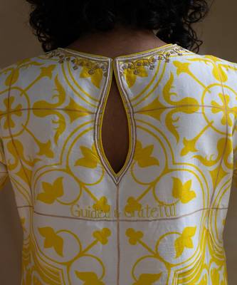 Yellow printed citrine kurta set 5