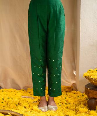 Green printed vista tile kurta set 5