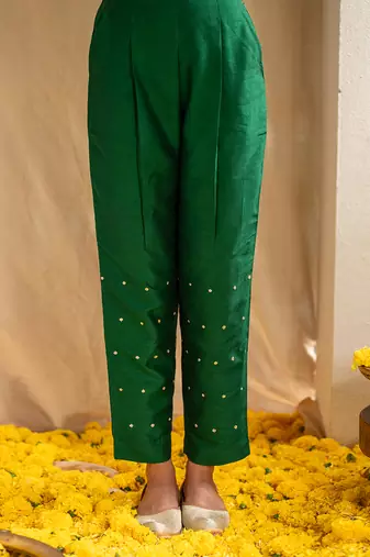 Green printed vista tile kurta set