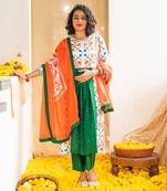 Multicolour printed zesty zellige kurta set