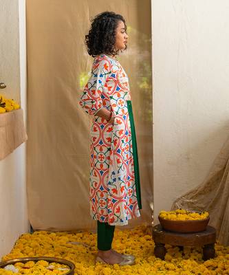 Multicolour printed zesty zellige kurta set 4