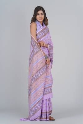 Shivanya handicrafts hand block printed women mulmul cotton sarees for women attach blouse piece sh-1680 4