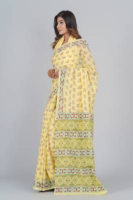 Shivanya handicrafts hand block printed women mulmul cotton sarees for women attach blouse piece sh-1681 4