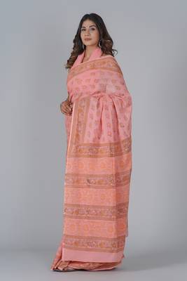 Shivanya handicrafts hand block printed women mulmul cotton sarees for women attach blouse piece sh-1683 4
