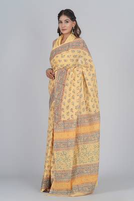 Shivanya handicrafts hand block printed women mulmul cotton sarees for women attach blouse piece sh-1684 4