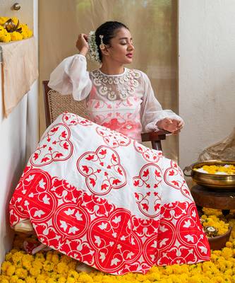 Red Printed Overture Lehenga Set 1
