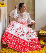 Red Printed Overture Lehenga Set