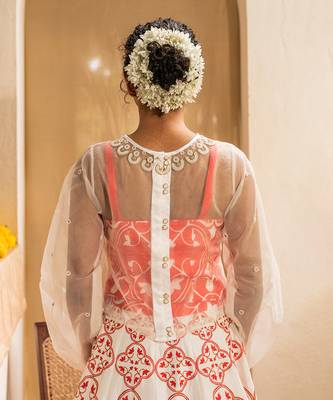 Red Printed Overture Lehenga Set 4