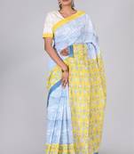 Shivanya handicrafts hand block printed women mulmul cotton sarees for women attach blouse piece sh-1610