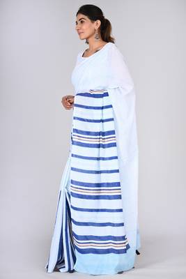 Shivanya handicrafts hand block printed women mulmul cotton sarees for women attach blouse piece sh-1615 4