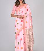 Shivanya handicrafts hand block printed women mulmul cotton sarees for women attach blouse piece sh-1618