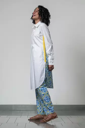 White printed mix-n-match azulejos kurta set