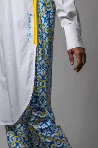 White printed mix-n-match azulejos kurta set