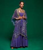Purple georgette printed sharara set