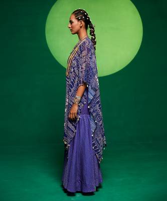 Purple georgette printed sharara set 3