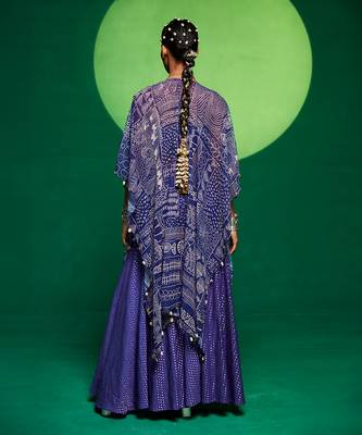 Purple georgette printed sharara set 4