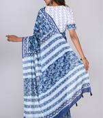 Shivanya handicrafts hand block printed women mulmul cotton sarees for women attach blouse piece sh-1621