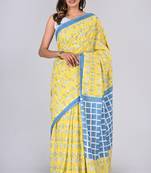 Shivanya handicrafts hand block printed women mulmul cotton sarees for women attach blouse piece sh-1622