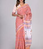 Shivanya handicrafts hand block printed women mulmul cotton sarees for women attach blouse piece sh-1630