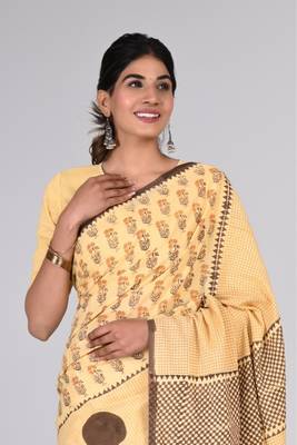 Shivanya handicrafts hand block printed women mulmul cotton sarees for women attach blouse piece sh-1634 3