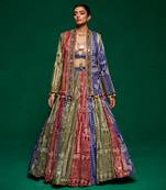 Multicolor Warli Lehenga Choli with Jacket