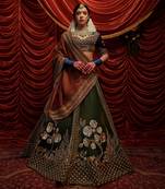 seaweed Green Gaji Lehenga Set