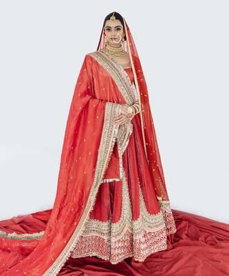 Red velvet Lehenga Set 1