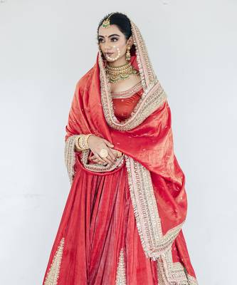 Red velvet Lehenga Set 3