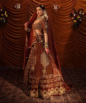 Tawny Brown gaji Lehenga Set 2