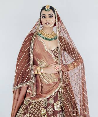 Tawny Brown gaji Lehenga Set 3