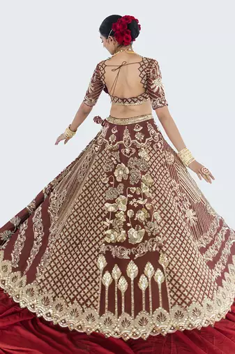 Tawny Brown gaji Lehenga Set