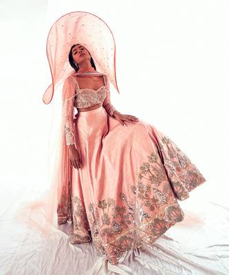 Pink Raw Silk Lehenga Set 2