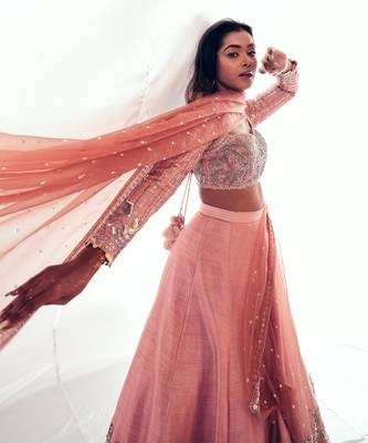 Pink Raw Silk Lehenga Set 3